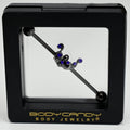 BodyCandy 14G Blue Gem Black Scrolling Elegance Industrial Barbell 38mm — main product shot