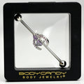 BodyCandy 14G Purple Gem Moon Butterfly Heart Industrial Barbell 38mm — main product shot