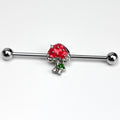 BodyCandy 14G Clear Gem Glamour Shroom Dangle Industrial Barbell 38mm — main product shot