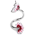 BodyCandy Clear Gem Butterfly Blossom Pink Spiral Twister Belly Ring — main product shot