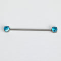 BodyCandy 14G Blue CZ Gem Internally Threaded Industrial Barbell 38mm — main product shot