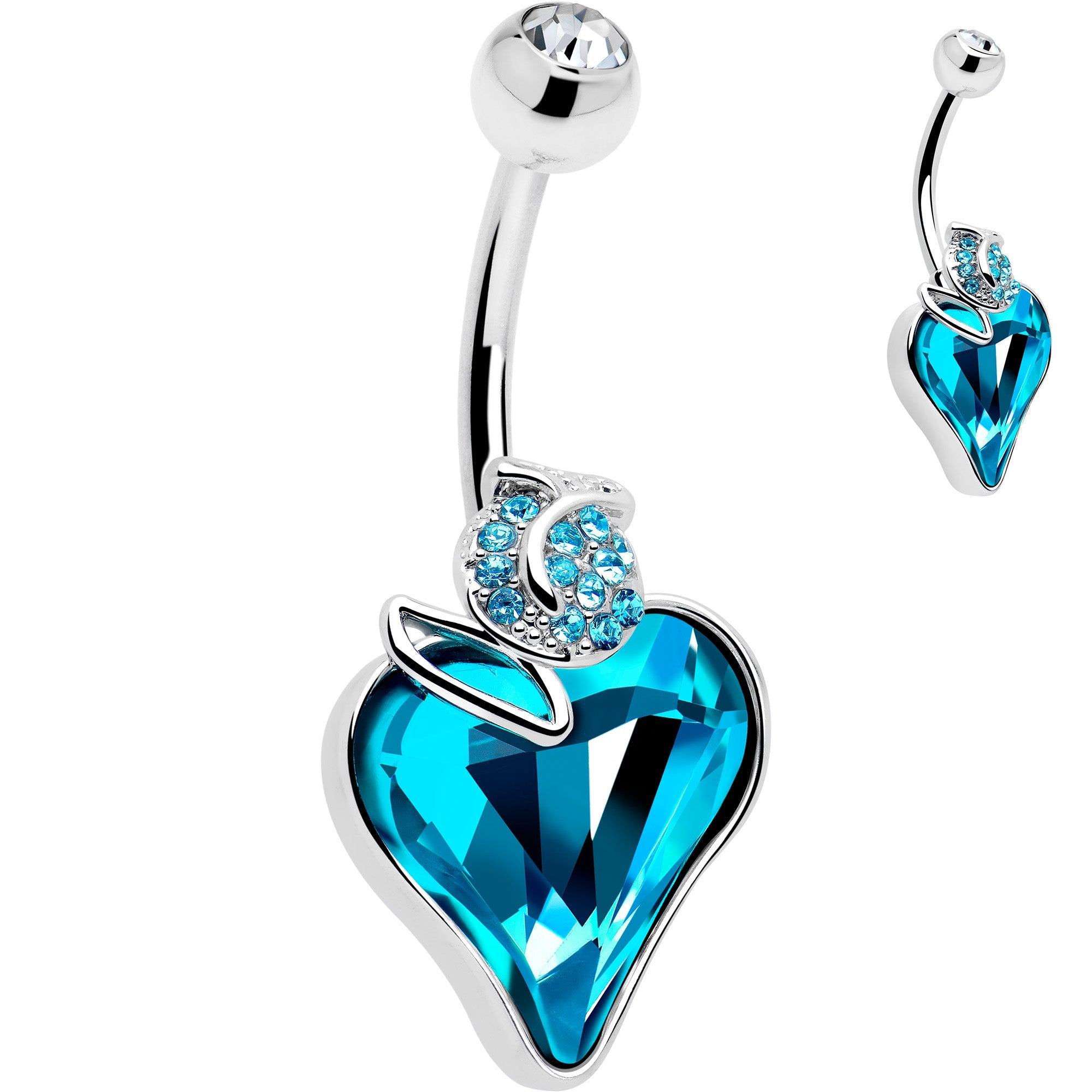 BodyCandy Clear Blue Gem Strawberry Love Belly Ring — main product shot