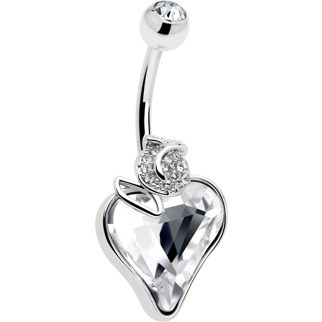 BodyCandy Clear Gem Strawberry Love Belly Ring — detail close-up