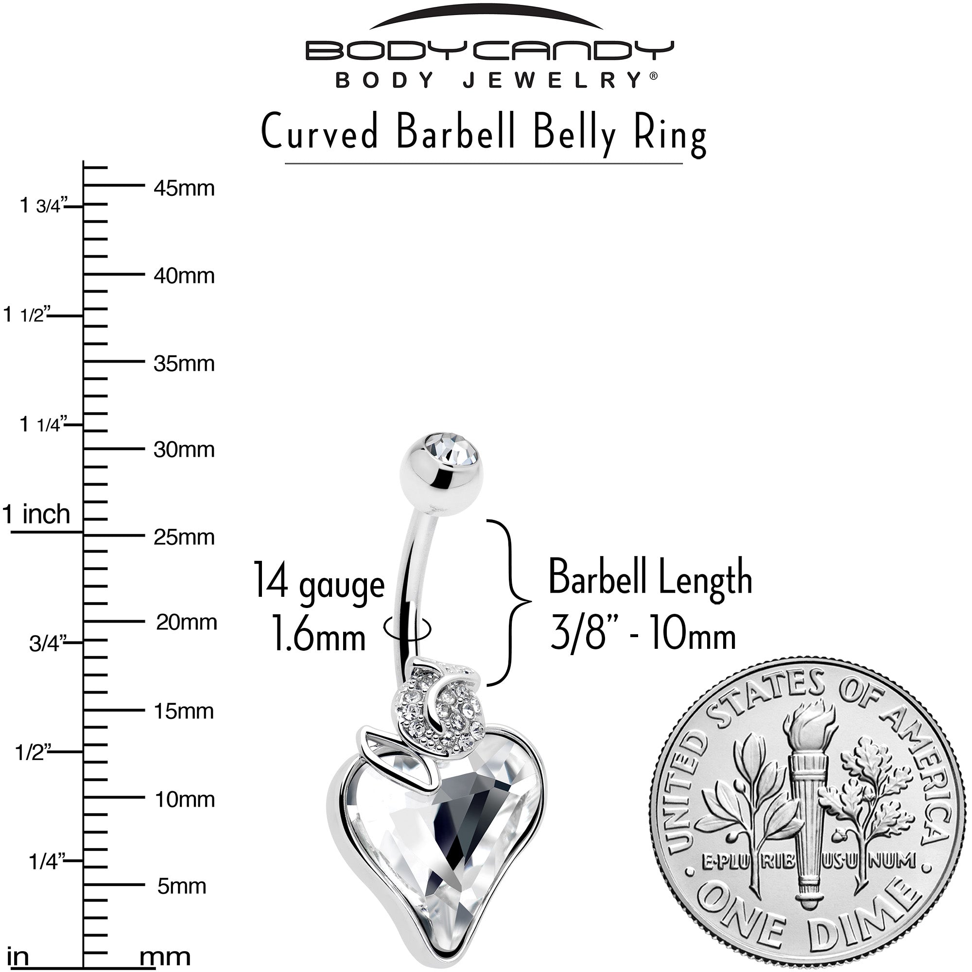 BodyCandy Clear Gem Strawberry Love Belly Ring — alternative angle