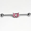 BodyCandy 14G Clear Gem Heart Butterfly Pink Wings Industrial Barbell 38mm — main product shot