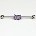 BodyCandy 14G Clear Gem Heart Butterfly Purple Wings Industrial Barbell 38mm — main product shot