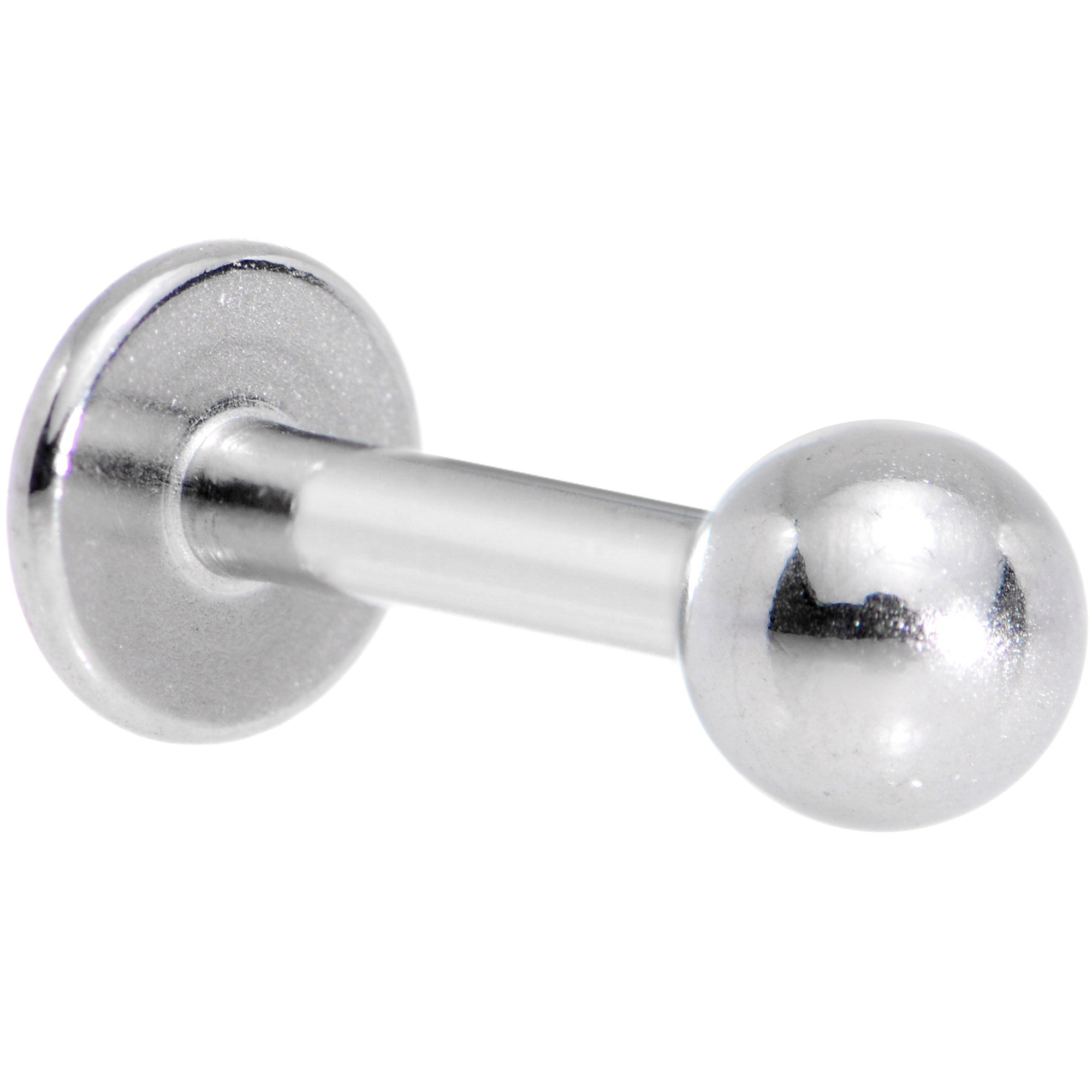BodyCandy Silver BALL Labret Body Jewelry — detail close-up