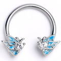 BodyCandy 16G 3/8 Clear CZ Gem Butterflies Blue Horseshoe Circular Barbell — main product shot