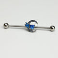 BodyCandy 14G Blue Gem Dragonfly Moon Opulence Industrial Barbell 38mm — main product shot