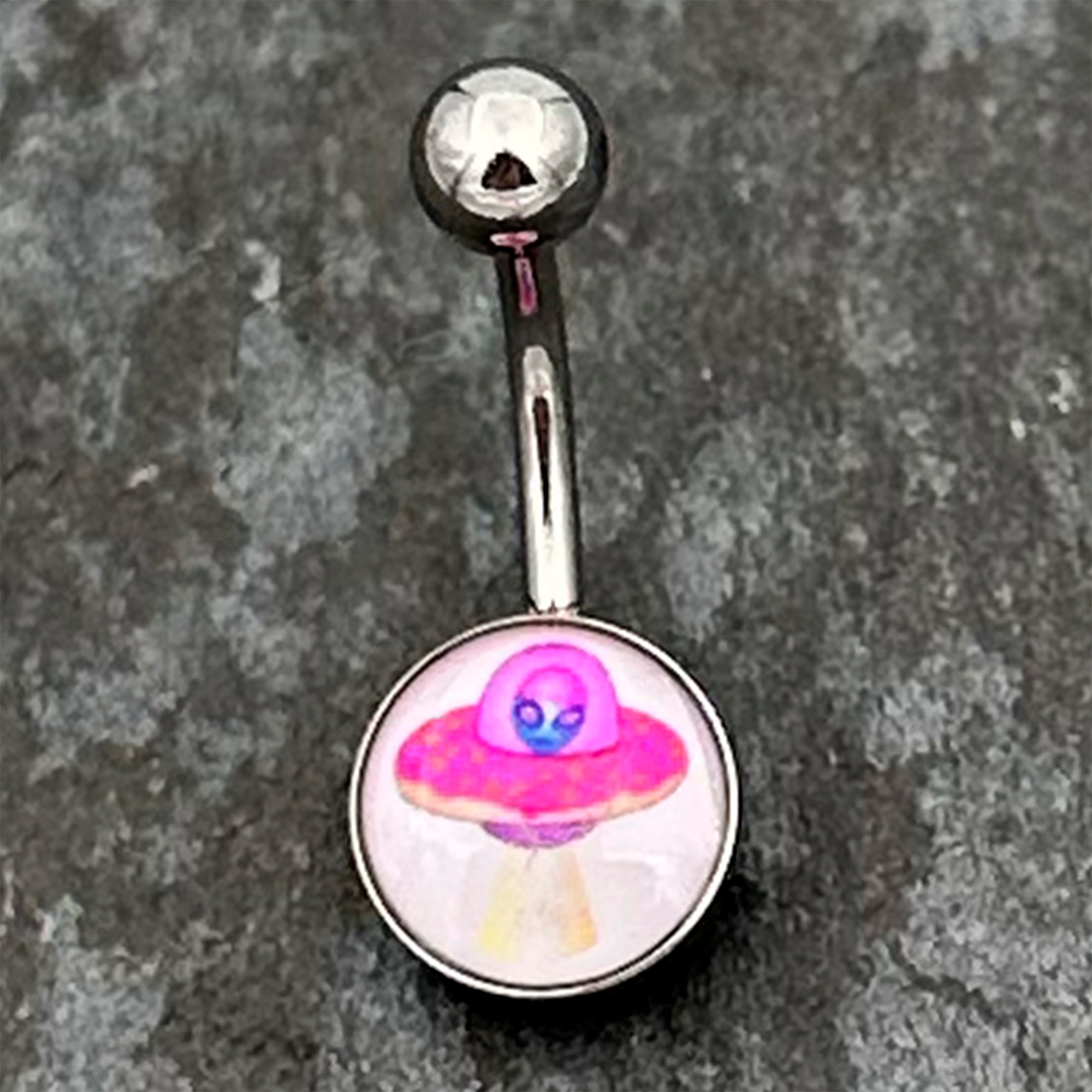BodyCandy UFO Alien Ship Belly Ring — side view