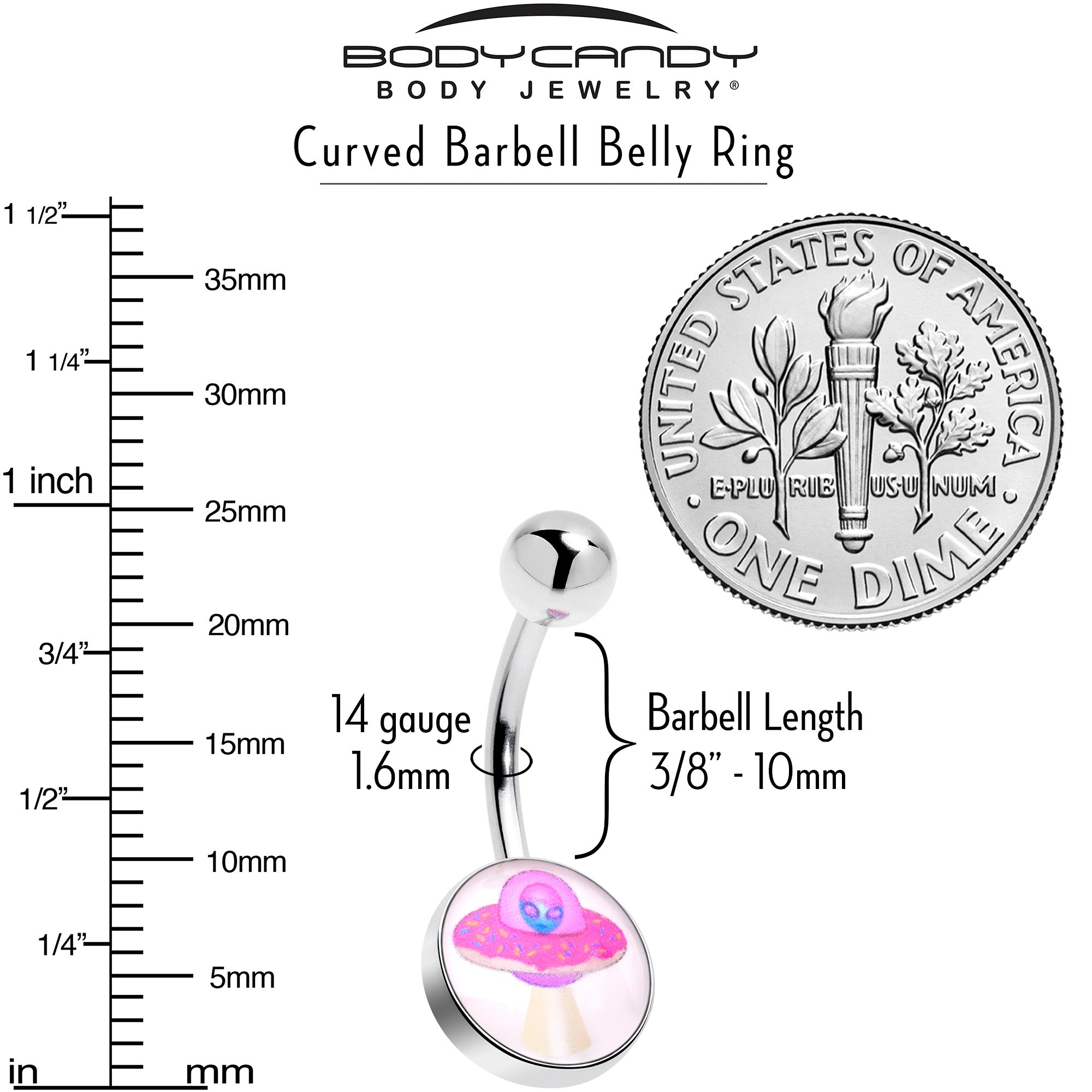 BodyCandy UFO Alien Ship Belly Ring — lifestyle context