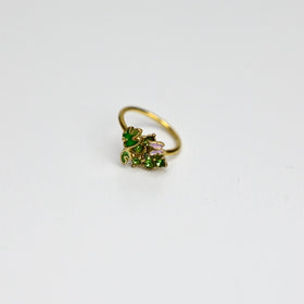 20G 5/16 Green Gem Gold Tone Butterfly Grapes Nose Hoop