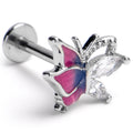 BodyCandy 16G Purples Dazzling Gem Beauty Butterfly Labret Tragus Earring — main product shot