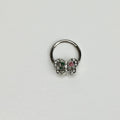 BodyCandy 16G 3/8 Clear Pink Gem Floral Butterfly Style Hinged Segment Ring — main product shot