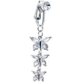 BodyCandy Clear CZ Gem Butterfly Strand Dangle Clip on Fake Belly Ring — main product shot