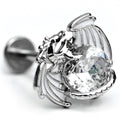 BodyCandy 16G 5/16 Clear Gem Heart of Dragon Labret Monroe Tragus — main product shot