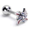 BodyCandy 16G 1/4 Clear Gem Festive Patriot Pinwheel Cartilage Tragus Earring — main product shot