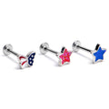 BodyCandy 16G 5/16 Stars Butterfly Patriotic Labret Monroe Tragus Curation Set of 3 — main product shot