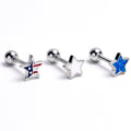 BodyCandy 16G 1/4 Stars Flag Patriotic Cartilage Tragus Earring Curation Set of 3 — main product shot