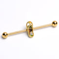 BodyCandy 14G Clear Gem Gold Tone Beach Sandal Industrial Barbell 38mm — main product shot