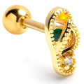 BodyCandy 16G 1/4 Clear Gem Gold Tone Beach Sandal Cartilage Tragus Earring — main product shot