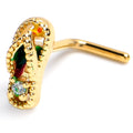 BodyCandy 20G 7mm Clear Gem Gold Tone Beach Sandal L Shape Nose Ring — main product shot