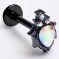 BodyCandy 16G 5/16 Aurora Gem Black Dream Drop Labret Monroe Tragus — main product shot