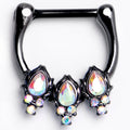 BodyCandy 16G 5/16 Aurora CZ Gem Black Dream Drops Cartilage Clicker Ring — main product shot