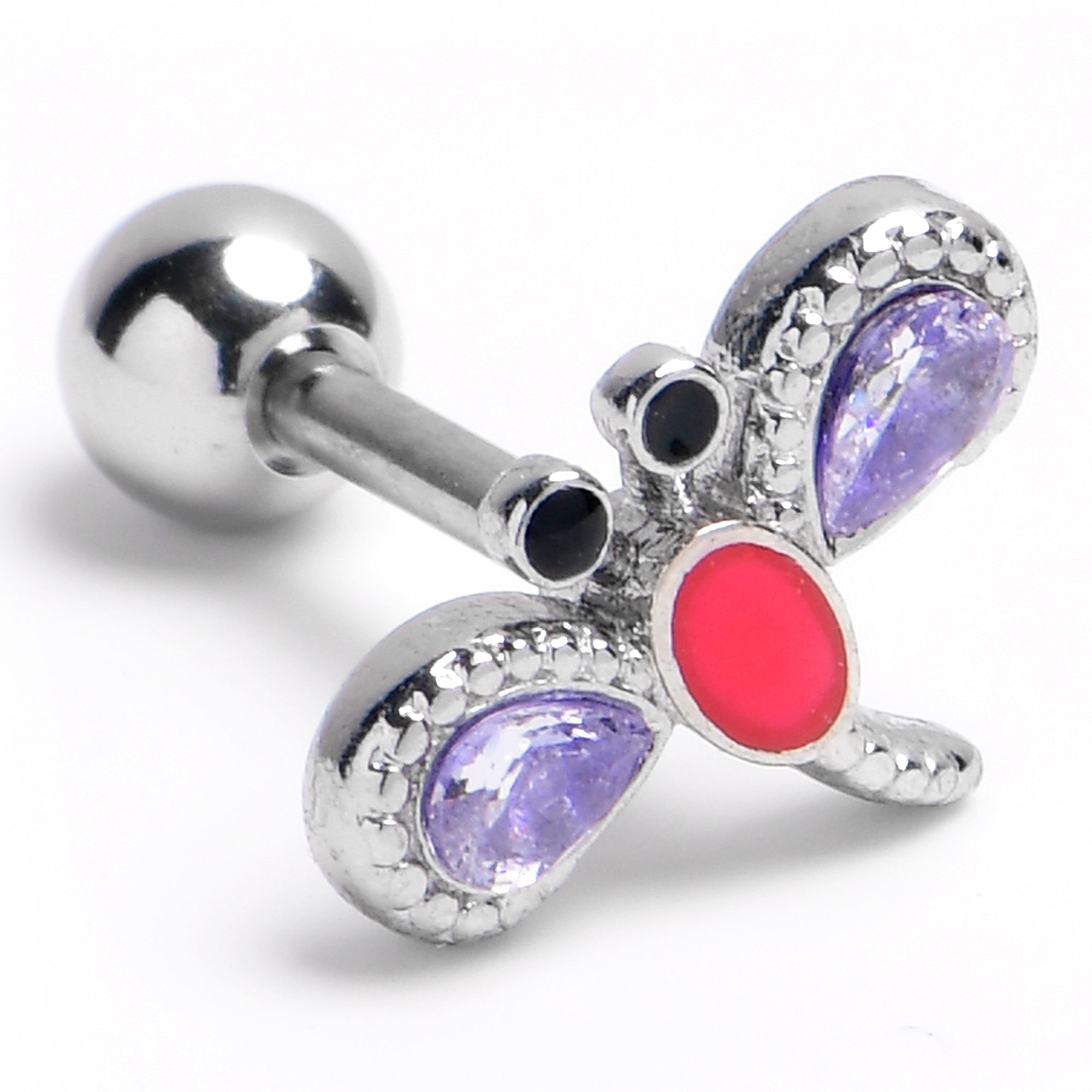BodyCandy 16G 1/4 Embellished Dragonfly Cartilage Tragus Earring — main product shot