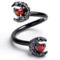 BodyCandy Red Gem Black Scroll Moon Heart Spiral Twister Belly Ring — main product shot