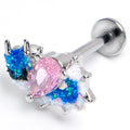 BodyCandy 16G 5/16 Pink CZ Gem Sea Monster Glitter Blue Labret Monroe Tragus — main product shot