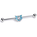 BodyCandy 14G Clear Gem Butterfly Blue Industrial Barbell 38mm — main product shot