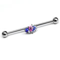 BodyCandy 14G Pink Gem Sea Monster Glitter Blue Industrial Barbell 38mm — main product shot