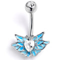 BodyCandy Clear Gem Heart Butterfly Blue Belly Ring — main product shot