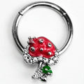 BodyCandy 16G 3/8 Clear Gem Glamour Shroom Hinged Segment Ring — main product shot