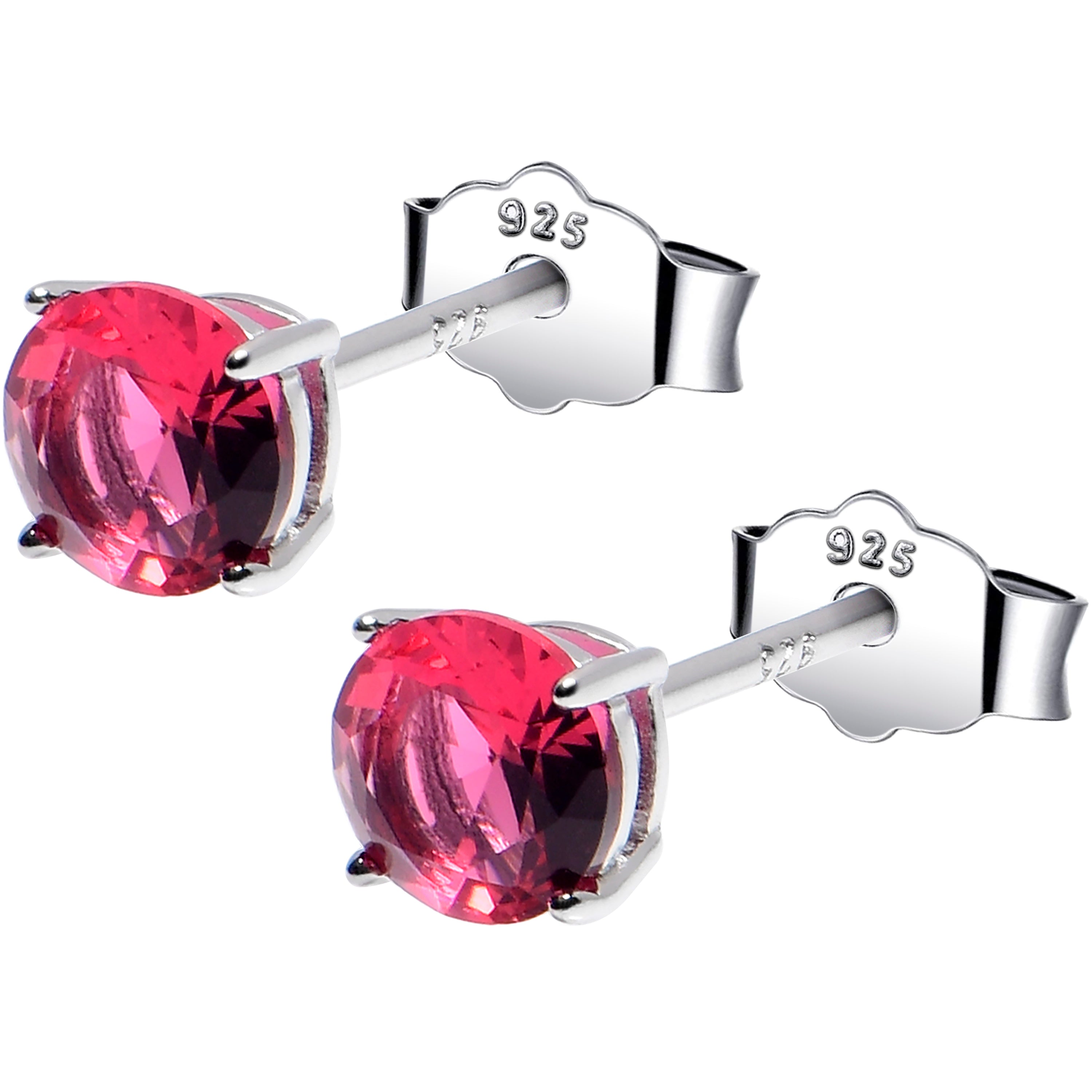 BodyCandy 5mm CZ 925 Sterling Silver July Birthstone Stud Earrings — main product shot