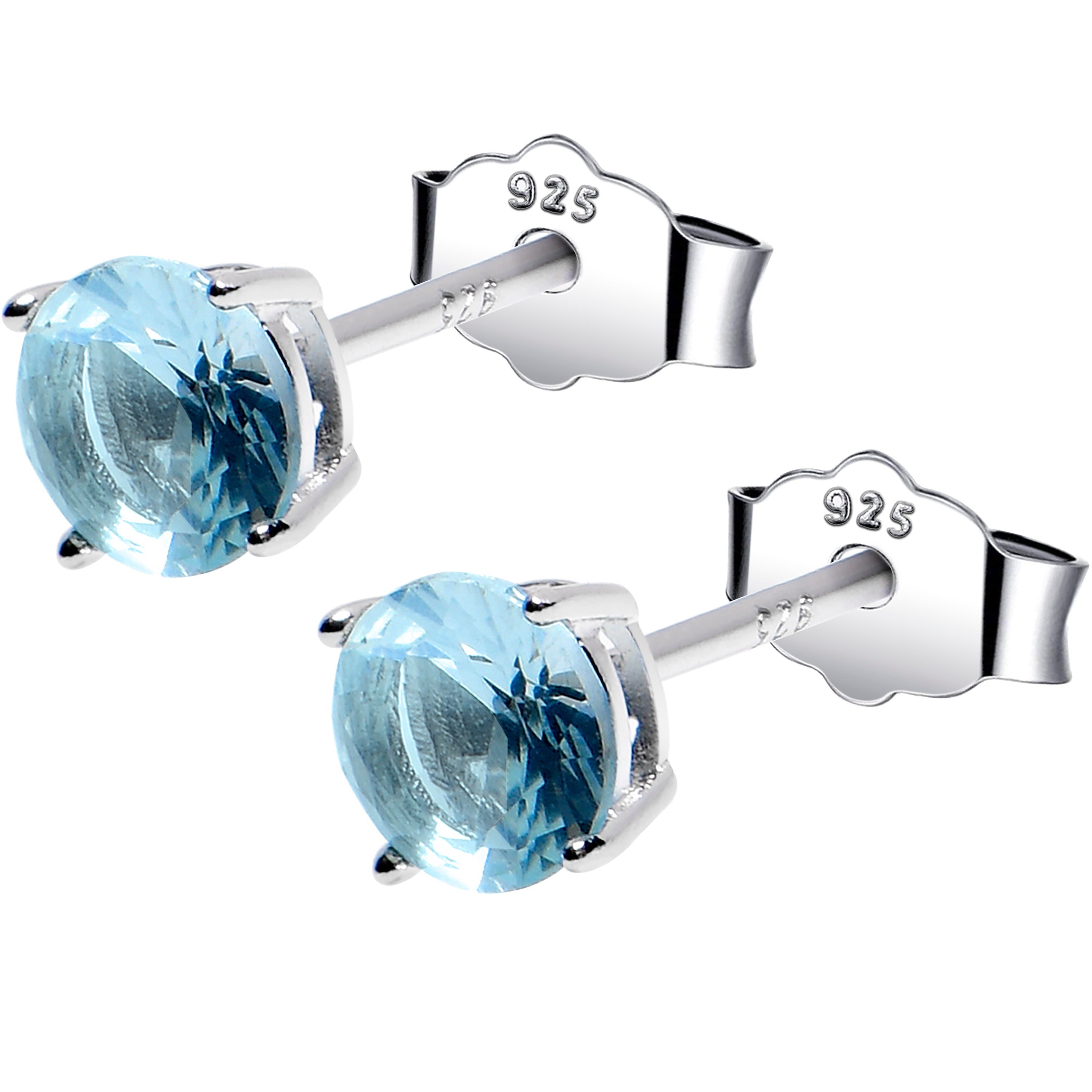 BodyCandy 5mm CZ 925 Sterling Silver March Birthstone Stud Earrings — main product shot