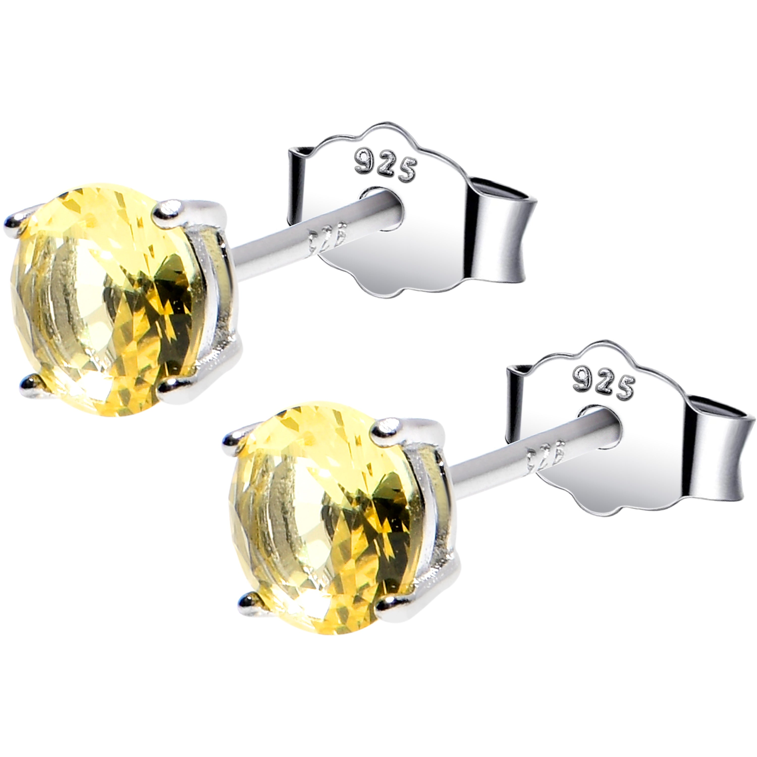 BodyCandy 5mm CZ 925 Sterling Silver November Birthstone Stud Earrings — main product shot