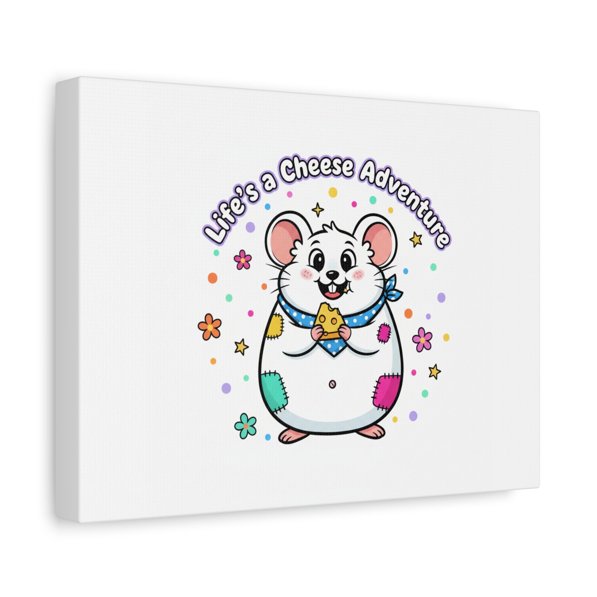 Life's a Cheese Adventure Canvas | Rodent-Core rat art print