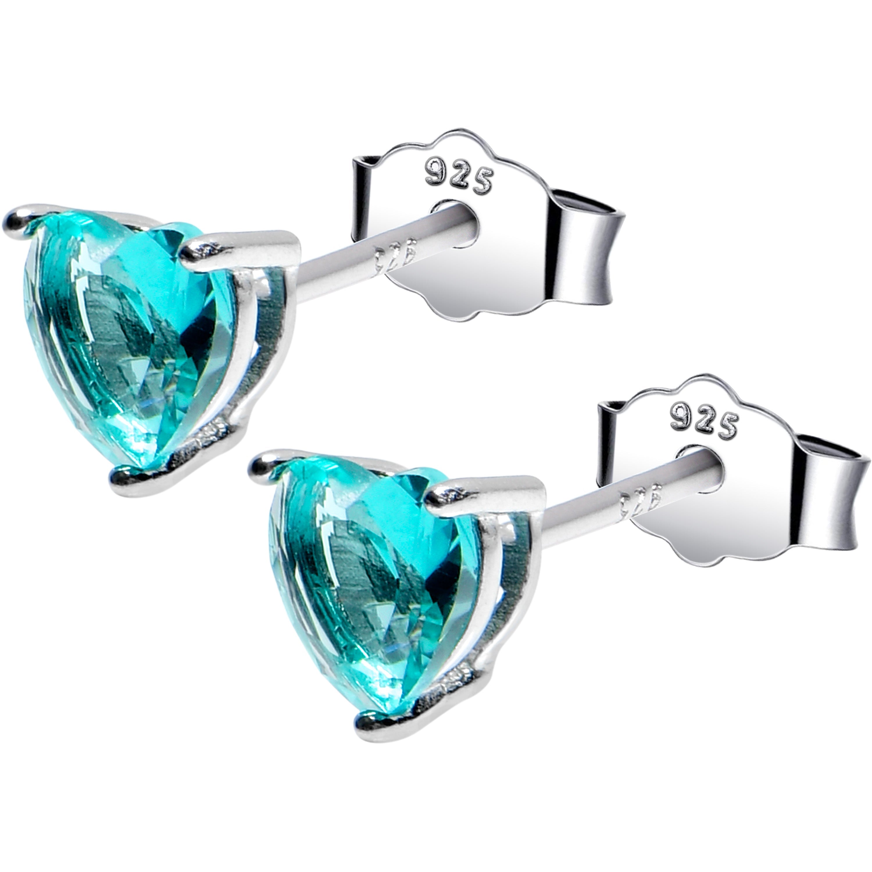 BodyCandy 5mm CZ  Heart 925 Sterling Silver December Birthstone Stud Earrings — main product shot