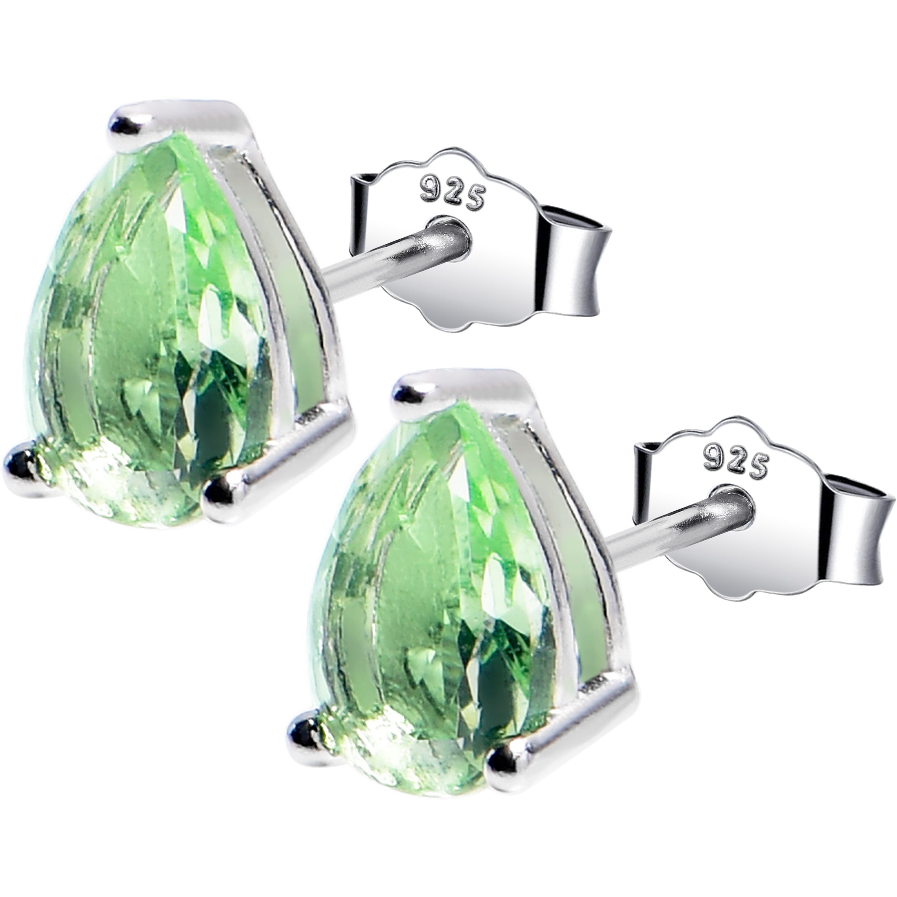 BodyCandy 5mm CZ  Pear 925 Sterling Silver August Birthstone Stud Earrings — main product shot