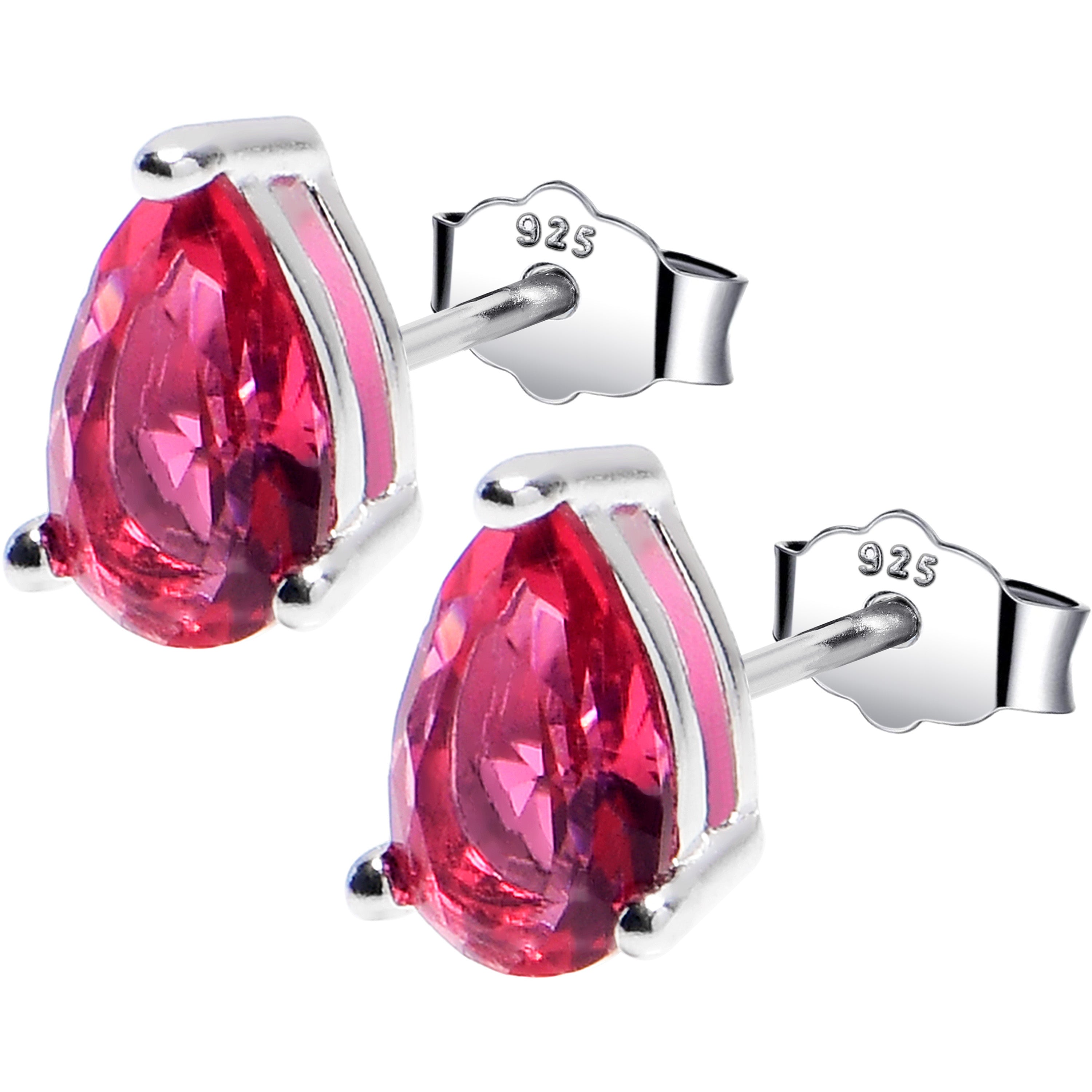 BodyCandy 5mm CZ  Pear 925 Sterling Silver July Birthstone Stud Earrings — main product shot