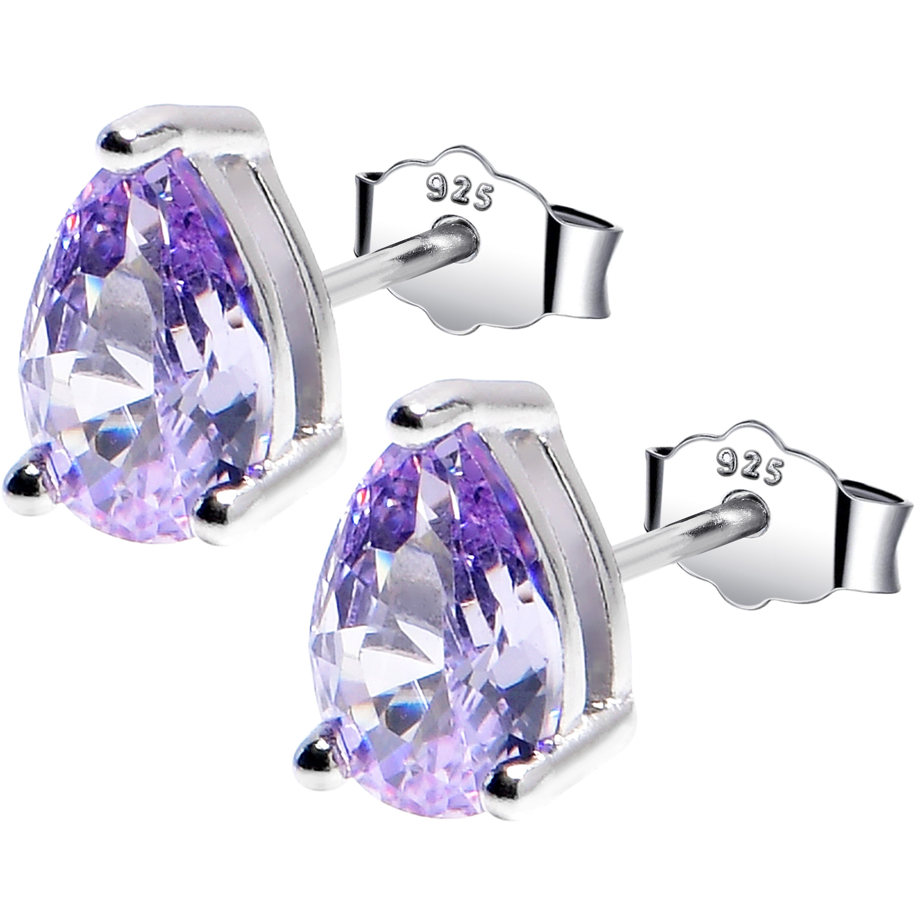 BodyCandy 5mm CZ  Pear 925 Sterling Silver June Birthstone Stud Earrings — main product shot