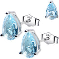 BodyCandy 5mm CZ  Pear 925 Sterling Silver March Birthstone Stud Earrings — main product shot