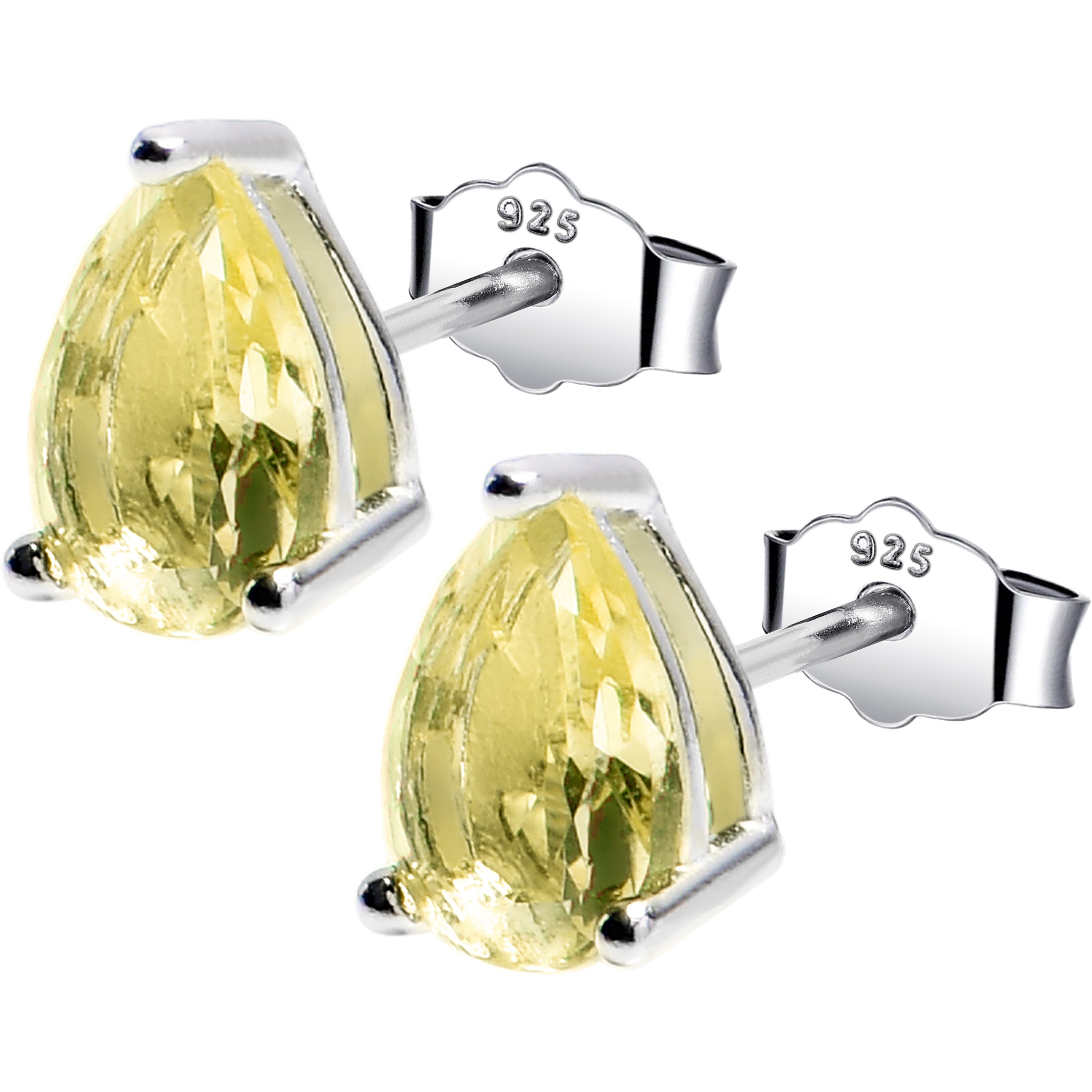 BodyCandy 5mm CZ  Pear 925 Sterling Silver November Birthstone Stud Earrings — main product shot