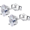 BodyCandy 4mm CZ Oval 925 Sterling Silver April Birthstone Stud Earrings — main product shot