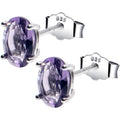 BodyCandy 5mm CZ  Oval 925 Sterling Silver February Birthstone Stud Earrings — main product shot