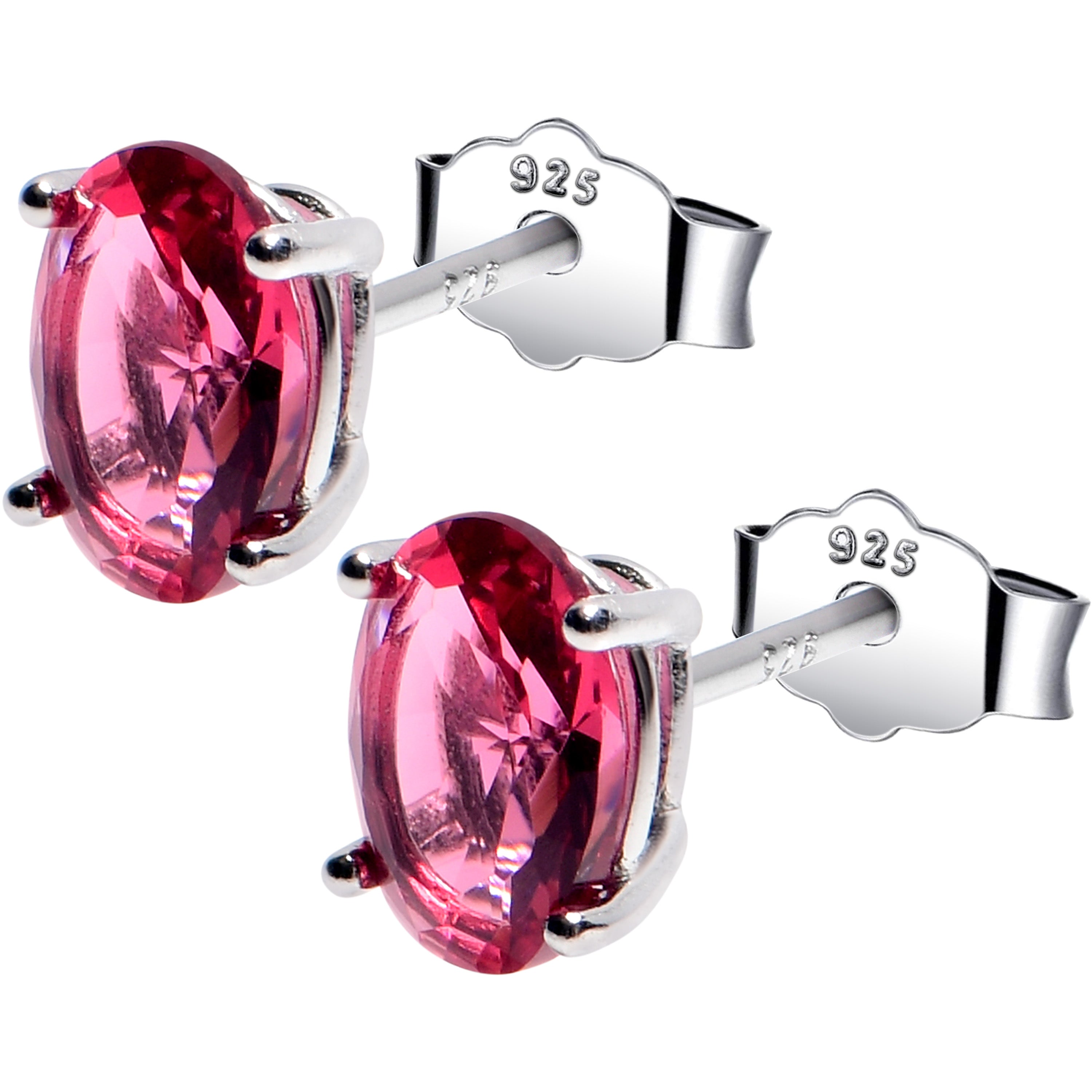 BodyCandy 5mm CZ  Oval 925 Sterling Silver July Birthstone Stud Earrings — main product shot