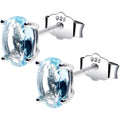BodyCandy 5mm CZ  Oval 925 Sterling Silver March Birthstone Stud Earrings — main product shot