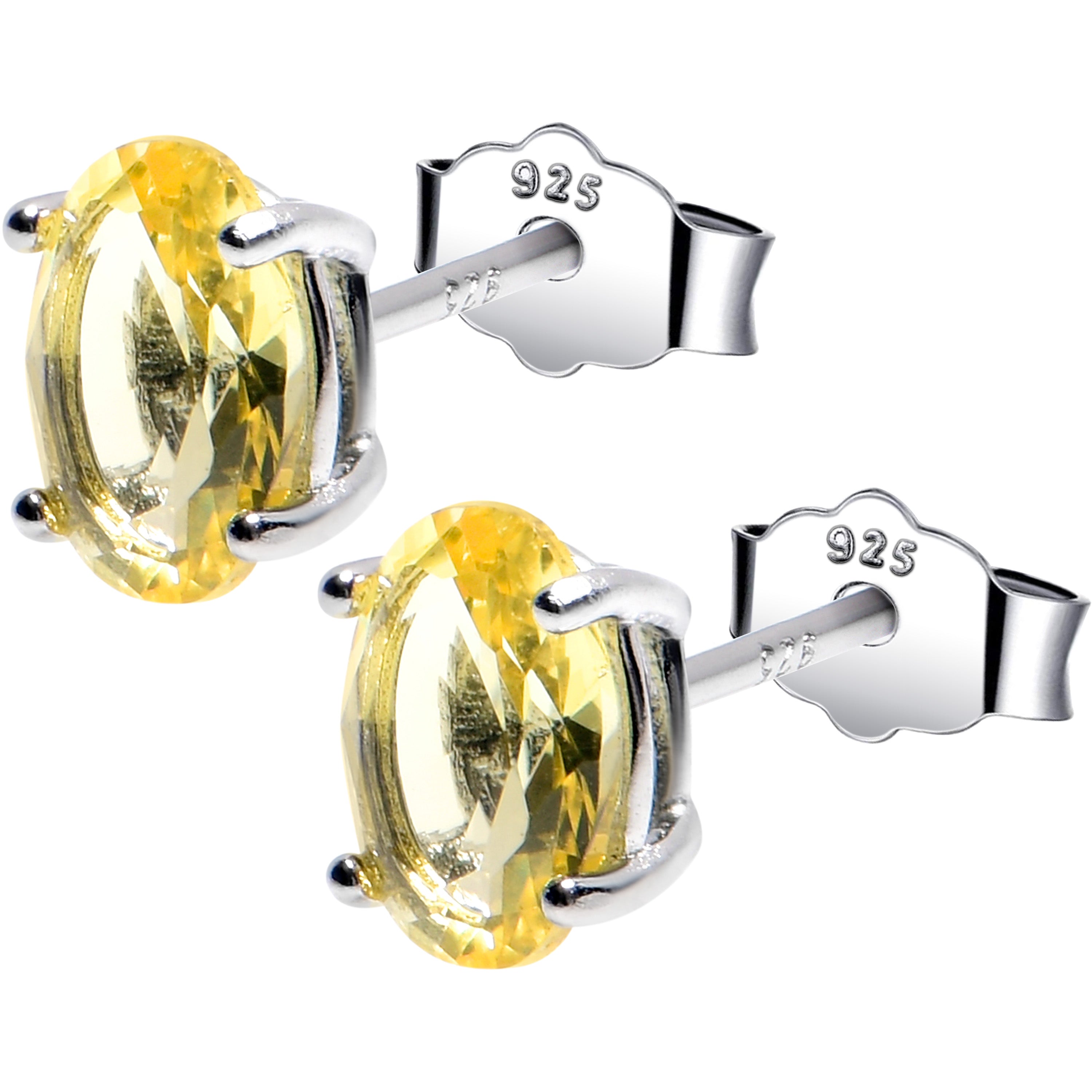 BodyCandy 5mm CZ  Oval 925 Sterling Silver November Birthstone Stud Earrings — main product shot